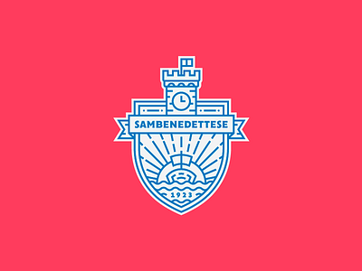 Sambenedettese Crest badge badge design branding design football graphicdesign icon illustration illustrator italy line lineart logo outline ship soccer sun tower vector
