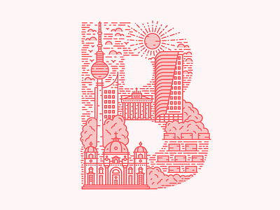 B is for Berlin 36 days of type b berlin illustration illustrator letter line lineart linework typography vector