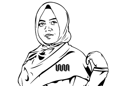 Siti Rokhimah, S.Pd drawing hijab illustration line art simple vector woman