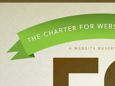Charter for website excellence biege brown creative design green identity ribbon texture typography ui web website