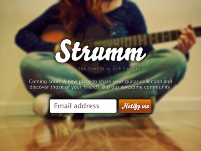 Strumm Guitar community guitar landing page logo music