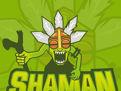 game logo design mascot mascotlogo shadows shaman witch witch doctor
