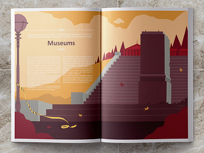 Museum abandoned digital illustration editorial illustration illustrydom limited color palette magazine museum museums vector artwork