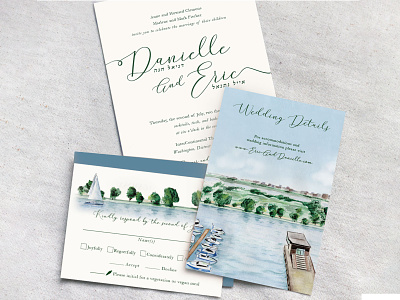 Original Wedding Invitation water color wedding invitation