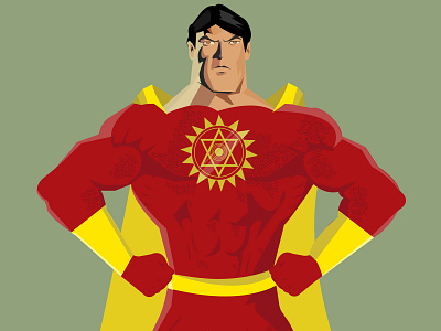 Superhero abstract branding character design flat illustration vector