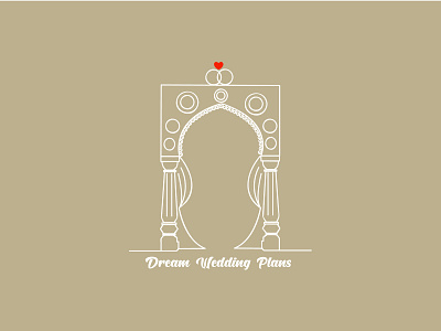 Wedding planing company logo branding design flat illustration logo vector