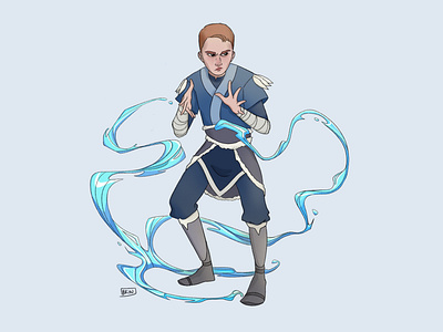 Water art avatar characterdesign design illustration procreate sketch waterbender