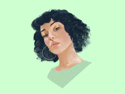 Study of a Woman in Green design illustration lady paint procreate sketch