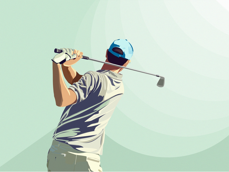 Go Golf.... grain color illustrator graphic design graphic art play game sport golf character visual art illustration