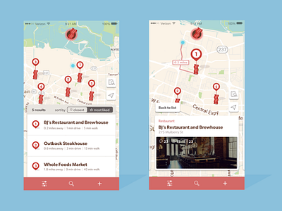 Bacon Finder app design illustration logo map mapping mobile mobile app mobile app design mobile design mobile ui ui