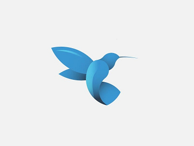 Hummingbird Logo art bird blue geometric golden ratio gradient hummingbird logo logo