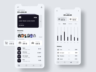 Wallet App app bank deposit design finance product design product simple simple ui ui ui inspiration ux ux inspiration
