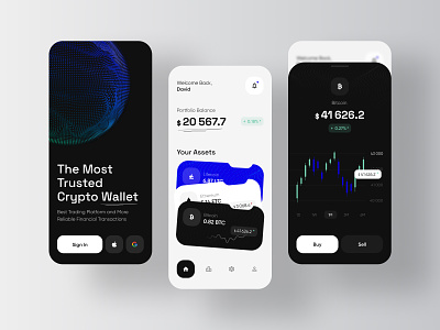 Crypto Wallet — Mobile App crypto currency crypto exchange crypto wallet finance mobile app ui uiux ux