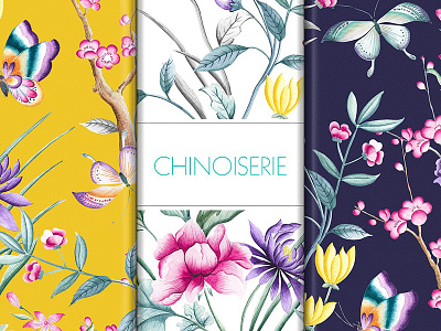 Chinoiserie Chic art chinoiserie design fabrics floral handpainted indian patterns prints seamless textiles watercolor
