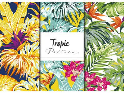 Tropic chic design fashion home jungle pattern print seamless tropic tropicals vectors