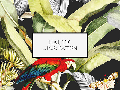 Haute, Luxury pattern birds butterflies designs fabric moths parakeet parrots patterns prints seamless snakes textiles