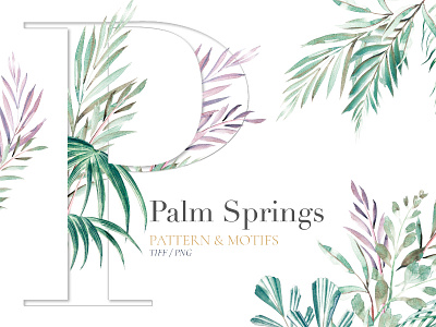 Palm Springs art design fabric florals fresh handpainted illustration leaves patterns prints seamless splash spring summer textiles watercolor