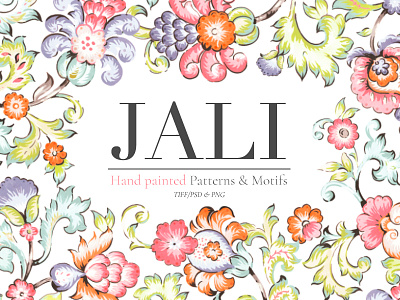Jali art chintz design fabric florals handpainted illustration palampore patterns prints seamless textiles watercolor