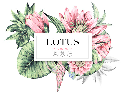 Lotus art design florals illustration lotus patterns prints seamless textile textiles watercolor