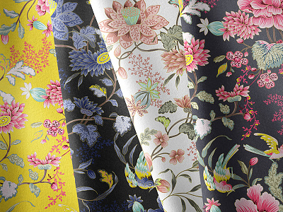 Hatsumo art design fabric florals illustration patterns prints seamless textiles watercolor