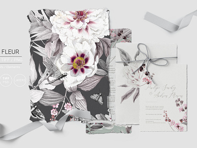 La fleur design florals handpainted illustration leaves patterns prints seamless textiles watercolor