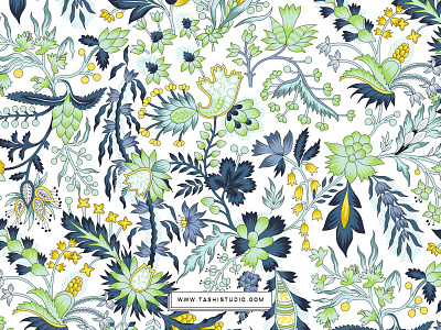 kemal4 design fabric florals handpainted illustration patterns prints seamless textiles watercolor