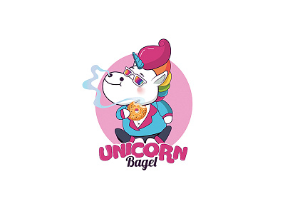 Unicorn Bagel colorfull design illustration logo logotype moderen logo unicorn unicorn bagel
