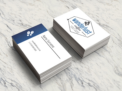 business card / 'Wanderlust Coffee' adobe business card design graphic graphic design indesign logo design mock up professional design