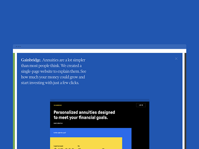 Brand New Portfolio - Gainbridge Case blue colorful design desktop geometric new portfolio responsive ui website