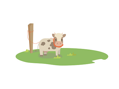 Cow animal cow grass illustration
