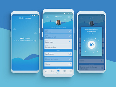 Medication reminders app connected health gamification healthcare app mobile app ui ui ux user interface ux