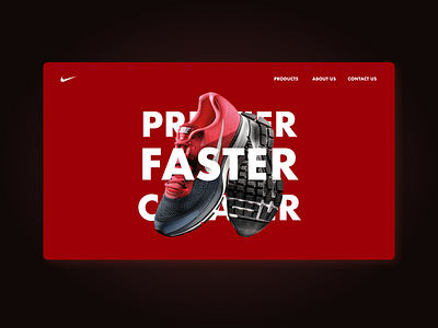 Faster: the fastest shoe made by nike adobe design illustration landingpage nike shoe website