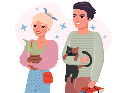 New Home 🏡 brushes cat family illustration vector art