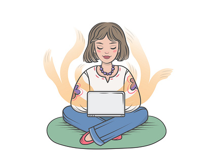 🧘🏻‍♀️ character happiness illustration love self care web graphics zen