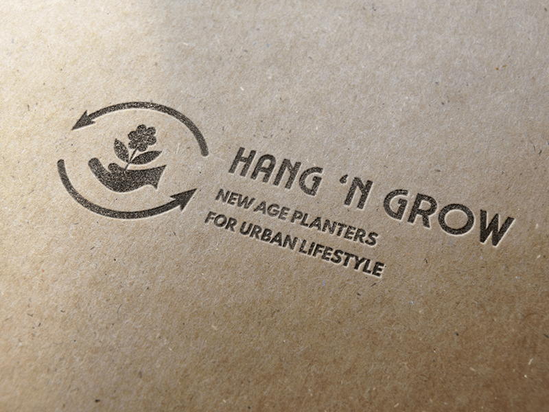 Logo Design, Branding for Hang 'N Grow New Age Planters web minimal typography vector illustration design logo branding