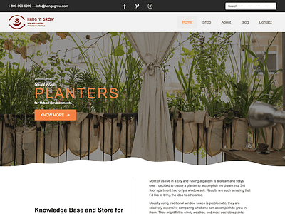 UI/UX design, Logo Design, Branding for Hang 'N Grow website