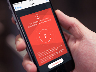 CreditHQ - Email Alert, credit score change design email design flat responsive web design