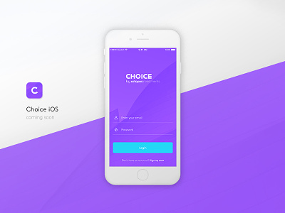 Choice iOS App - Coming soon app choice design fintech investment ios login register splashscreen ui ux