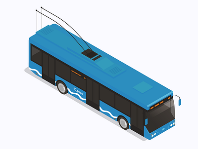 Isometric Dnipro city trolley branding desigh design figma illustration illustrator isometry logo vector web design