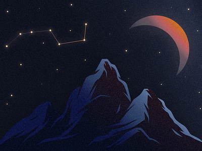 Night mountains desigh design illustration illustrator vector website