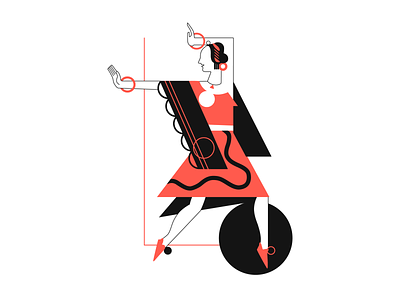 red lady illustration branding desigh illustration illustrator logo typography vector web design