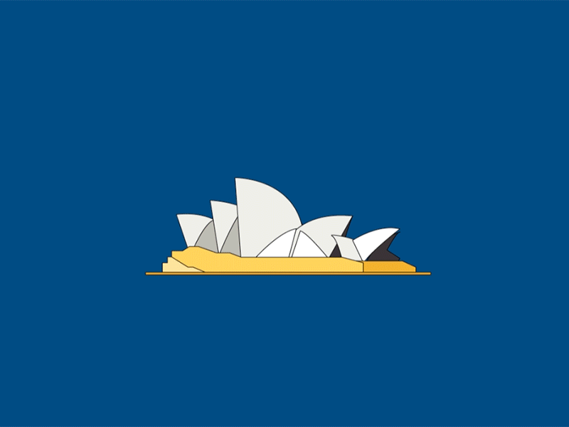 Sydney Opera House - motion graphic adobe aftereffects adobe illustrator after affects animation design graphic design illustration motion design motion design school motion graphics. design sydney opera house vector