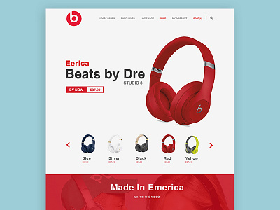 Beats Landing Page beats e commerce headphone headphones landing product shop store ui ux web website