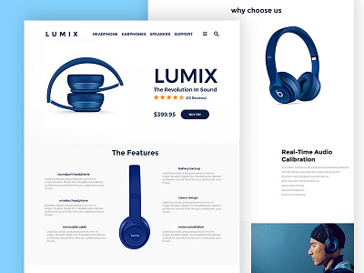 Lumix Headphone Landing Page