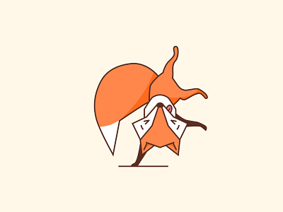 Dancing fox art branding concept design illustration