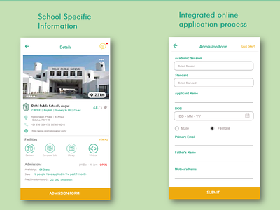 School Admission App (School) admission form android app design form ios material design mobile react native school school admission school app school details ui uiux ux