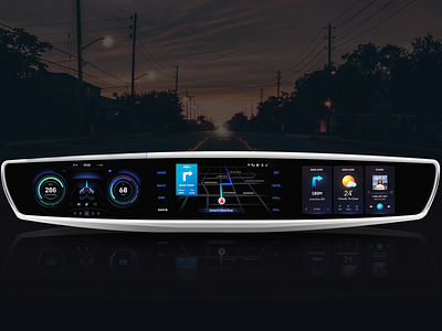 Car Backstage Design-HMI car dashboard design hmi music ui