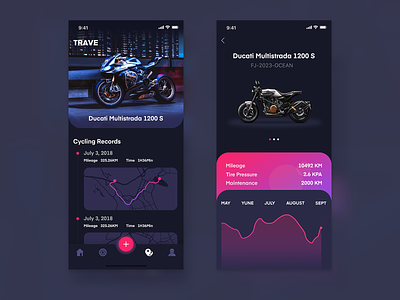 Moto Rider Travel App Design car design motorcycle ui