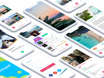 Hotspot animations app instant ios mockup screens travel visual wireframe