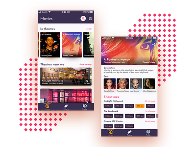 Movie App app booking app branding cinema design interface ios movie screen ticket ui ux visual